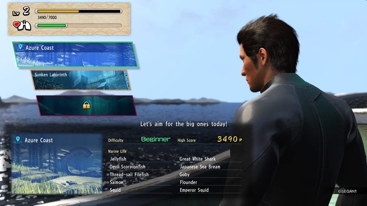This trophy is associated with Spearfishing mini-game, which concerns diving and hunting fish - Yakuza 6 Trophy Guide - Basics - Yakuza 6 Game Guide