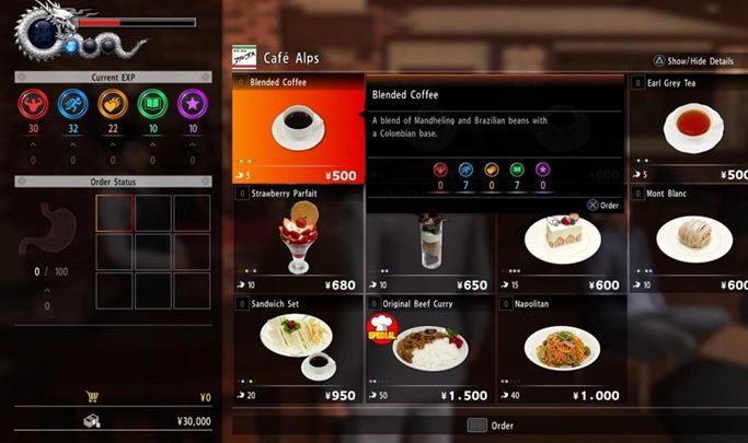 Each restaurant offers a different menu. - Yakuza 6 Basic Tips - Basics - Yakuza 6 Game Guide