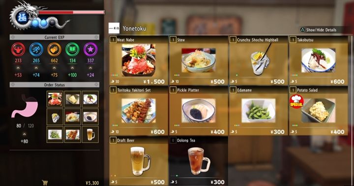 1 - Yakuza 6 Hunger and character development - Basics - Yakuza 6 Game Guide