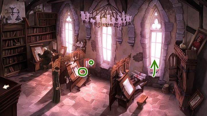 From Giuseppes desk take an empty spool of thread - Chapter Two - The sacred monastery of Santa Brigida | Walkthrough - Walkthrough - Yesterday Origins Game Guide