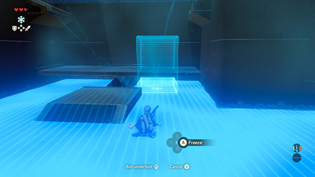 Pick up the ramp with a block of ice - The Isolated Plateau | Zelda Breath of the Wild walkthrough - Main quests - The Legend of Zelda Breath of the Wild Guide