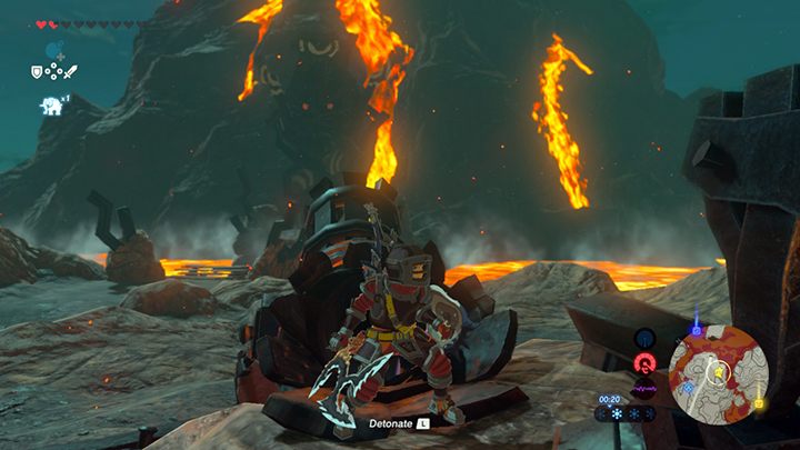 Fire Yunobo towards the bridge - Free the Divine Beasts | Zelda Breath of the Wild walkthrough - Main quests - The Legend of Zelda Breath of the Wild Guide