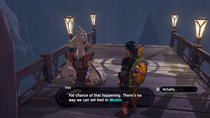 Talk to Teba - Divine Beast Vah Medoh | Zelda Breath of the Wild walkthrough - Main quests - The Legend of Zelda Breath of the Wild Guide