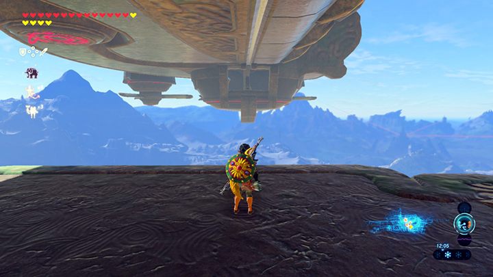 Tilt the deck and fly over to the terminal - Divine Beast Vah Medoh | Zelda Breath of the Wild walkthrough - Main quests - The Legend of Zelda Breath of the Wild Guide