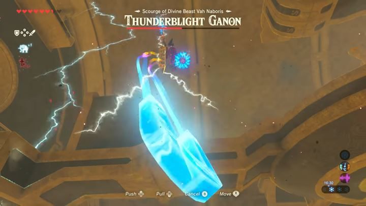 Using the magnet, raise the metal object near the enemy. - Thunderblight Ganon | Bossfight in Zelda Breath of the Wild - Bossfights - The Legend of Zelda Breath of the Wild Guide