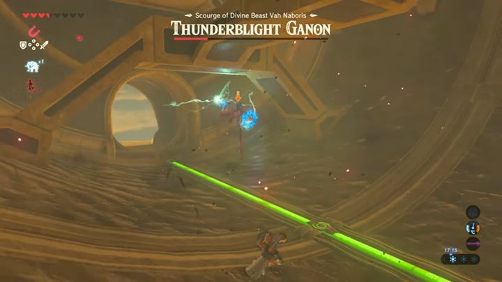 The enemy will charge its attacks with electricity. - Thunderblight Ganon | Bossfight in Zelda Breath of the Wild - Bossfights - The Legend of Zelda Breath of the Wild Guide