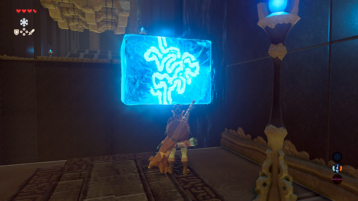 The blocks of ice can also be set vertically - Dueling Peaks Tower | Shrines in Zelda Breath of the Wild - Shrines - The Legend of Zelda Breath of the Wild Guide