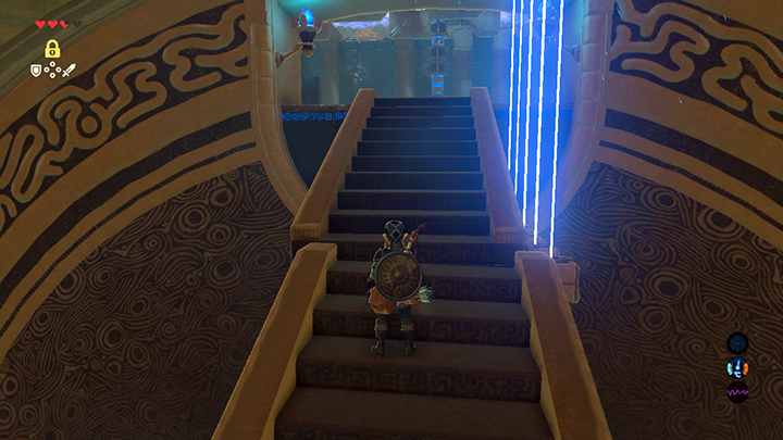 Wait for the stairs to link up and continue the ascent - Hateno Tower | Shrines in Zelda Breath of the Wild - Shrines - The Legend of Zelda Breath of the Wild Guide
