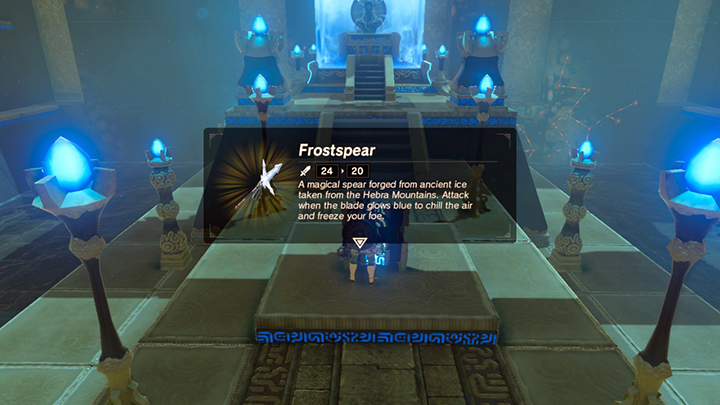 Open the chest to find a Frostspear - Hateno Tower | Shrines in Zelda Breath of the Wild - Shrines - The Legend of Zelda Breath of the Wild Guide